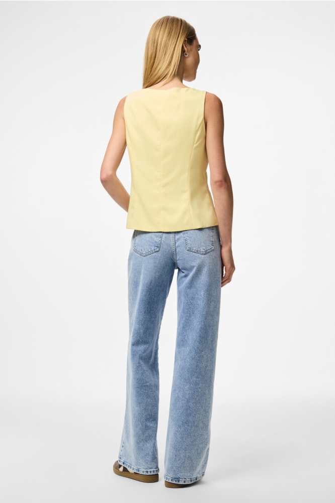 PCJOLINE SL BOATNECK WAISTCOAT WVN 17164265 FRENCH VANILLA